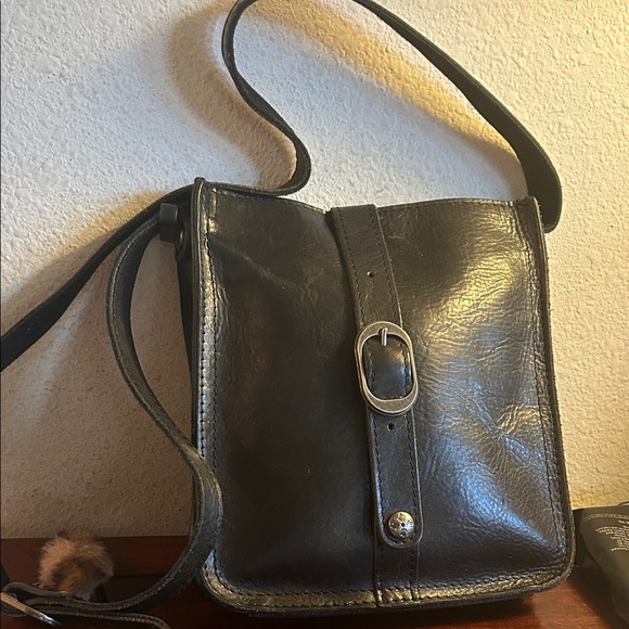 Patricia Nash Black Leather Crossbody Bag